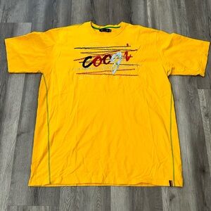 Coogi yellow big shirt size 4XL XXXXL tee shirt massive